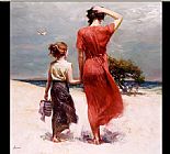 Pino Famous Paintings - Afternoon Stroll